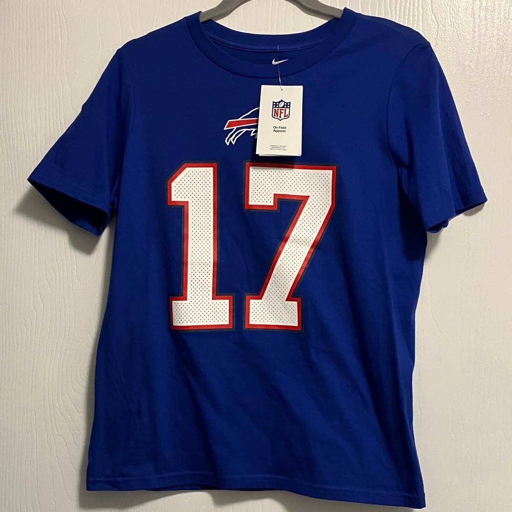 Nike NWT Blue NFL Short Sleeve Tee buffalo bills Josh Allen size L (14-16)